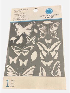 Martha Stewart Crafts Butterfly Glossary Dry Embossing Stencil 1 Pc 42-03003 NSP